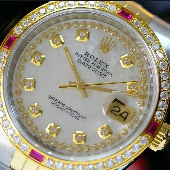 Sold!! Rolex Datejust Diamond Ruby Bezel 36mm Watch Unisex - Picture 3 of 13